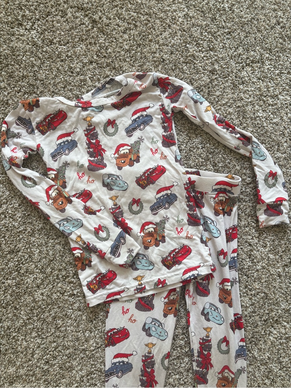 Disney Cars Christmas Print Pajama Set